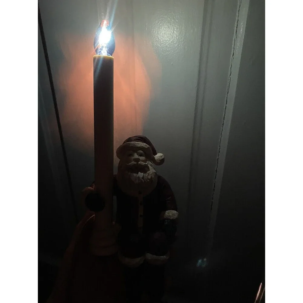 Santa Lamp Candle Light Shelf Sitting Figurine Christmas Old World Cresswell